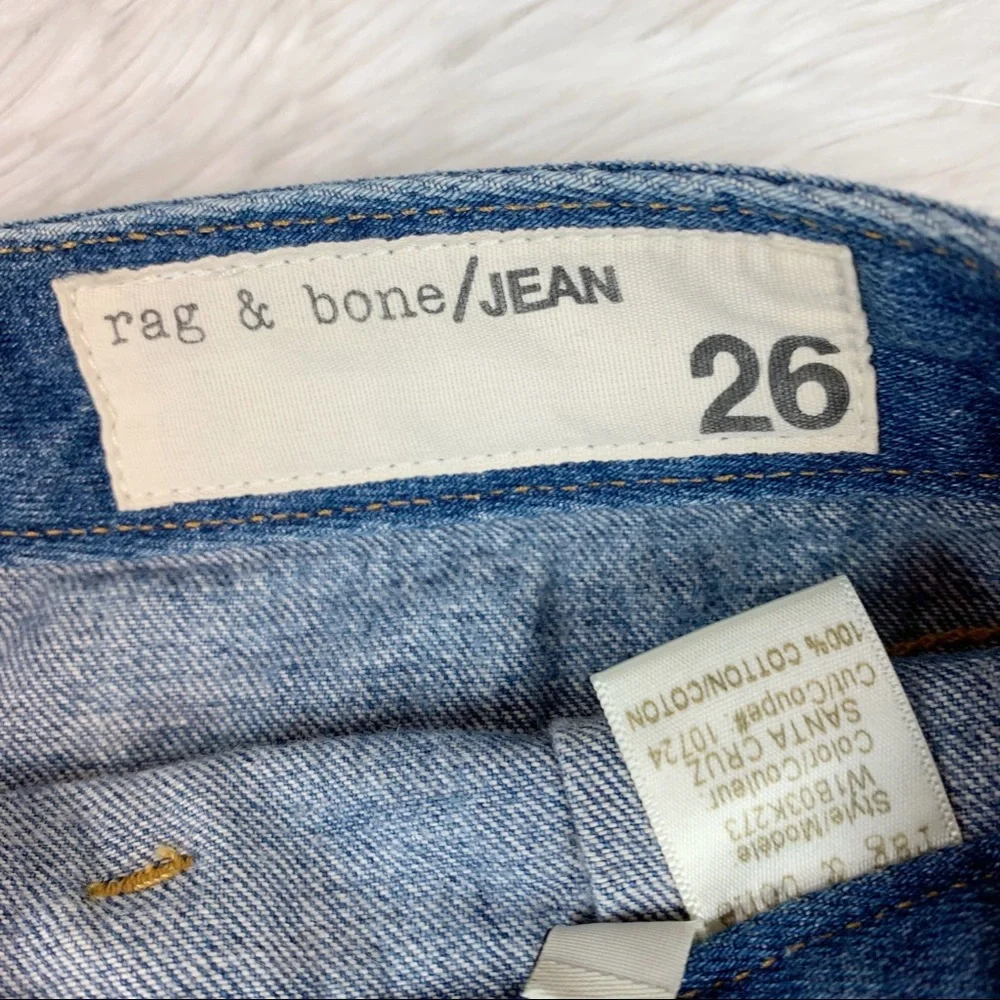 Rag &‎ bone Santa Cruz denim pencil skirt button front released raw hem